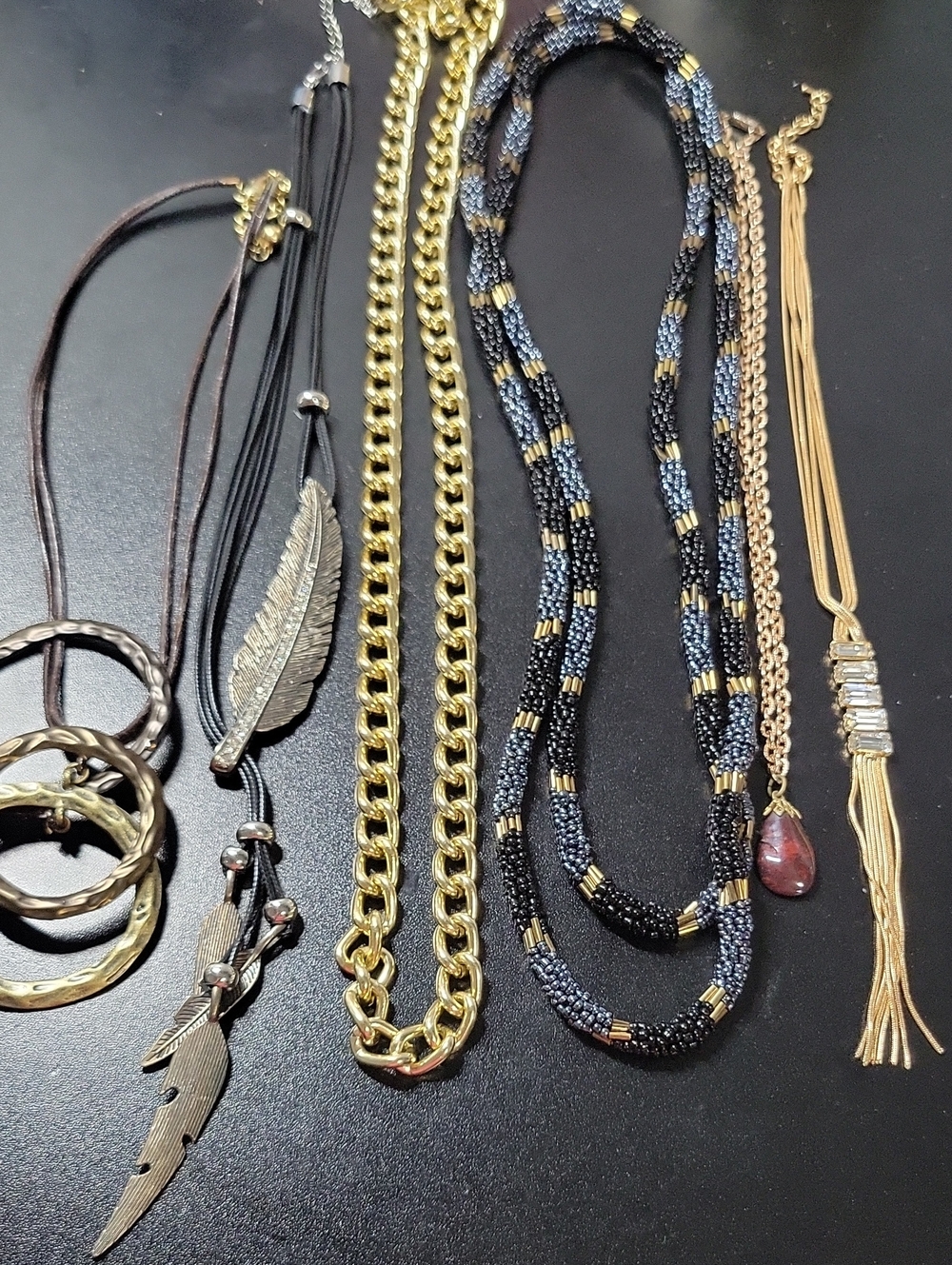 Necklace Lot - Black & Brown